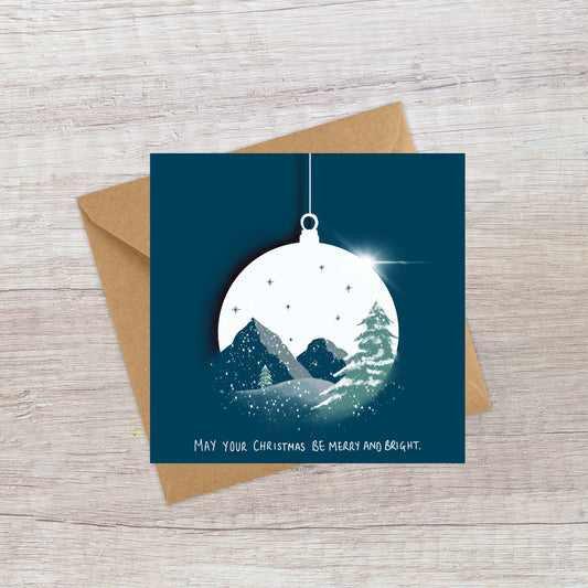 Merry and bright Christmas card