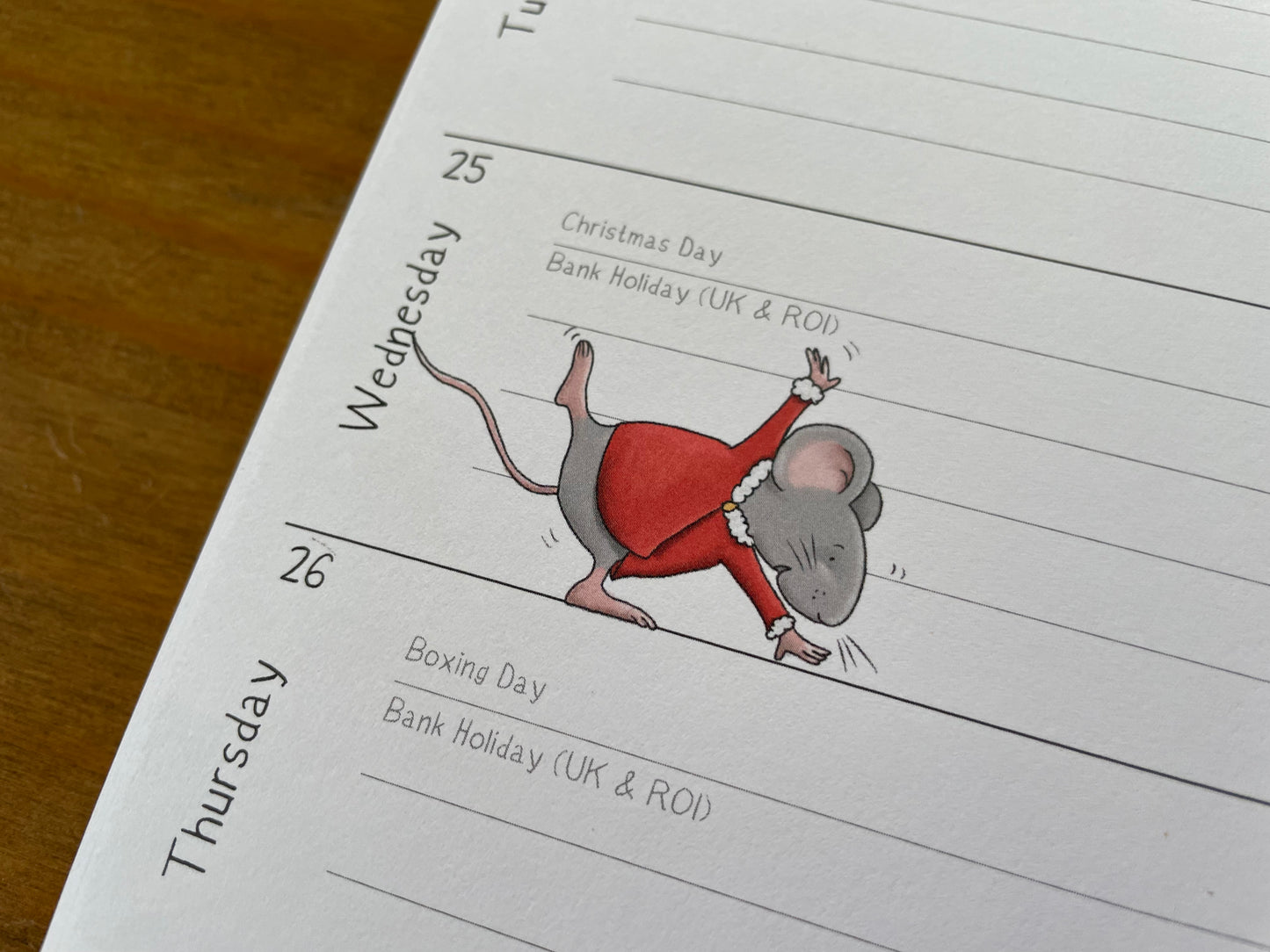 A5 wire bound week to view 2024 diary, featuring lots of characterful illustrations