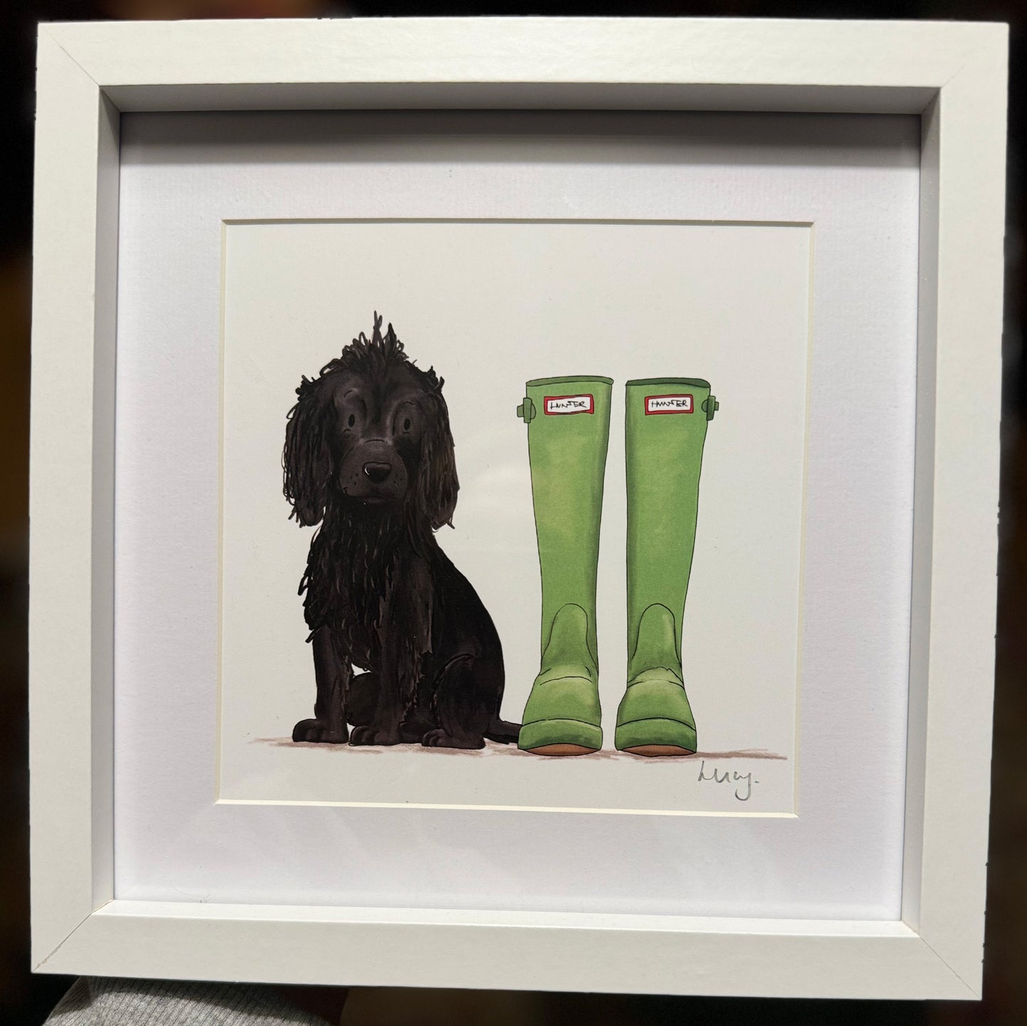 Dogs and Wellies Framed print