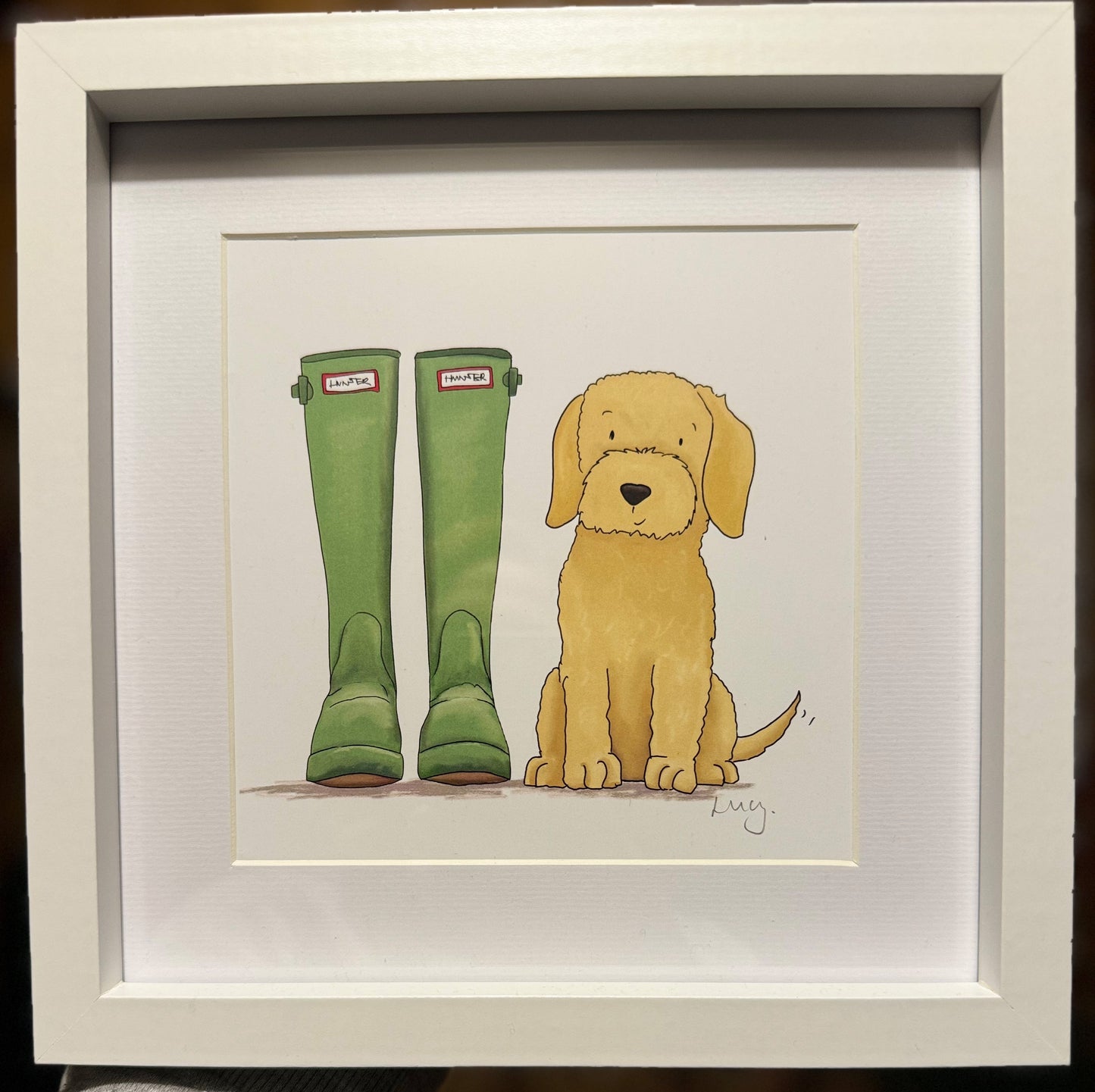 Dogs and Wellies Framed print