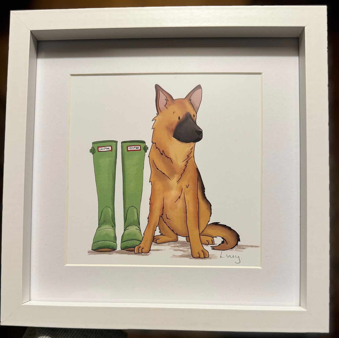 Dogs and Wellies Framed print