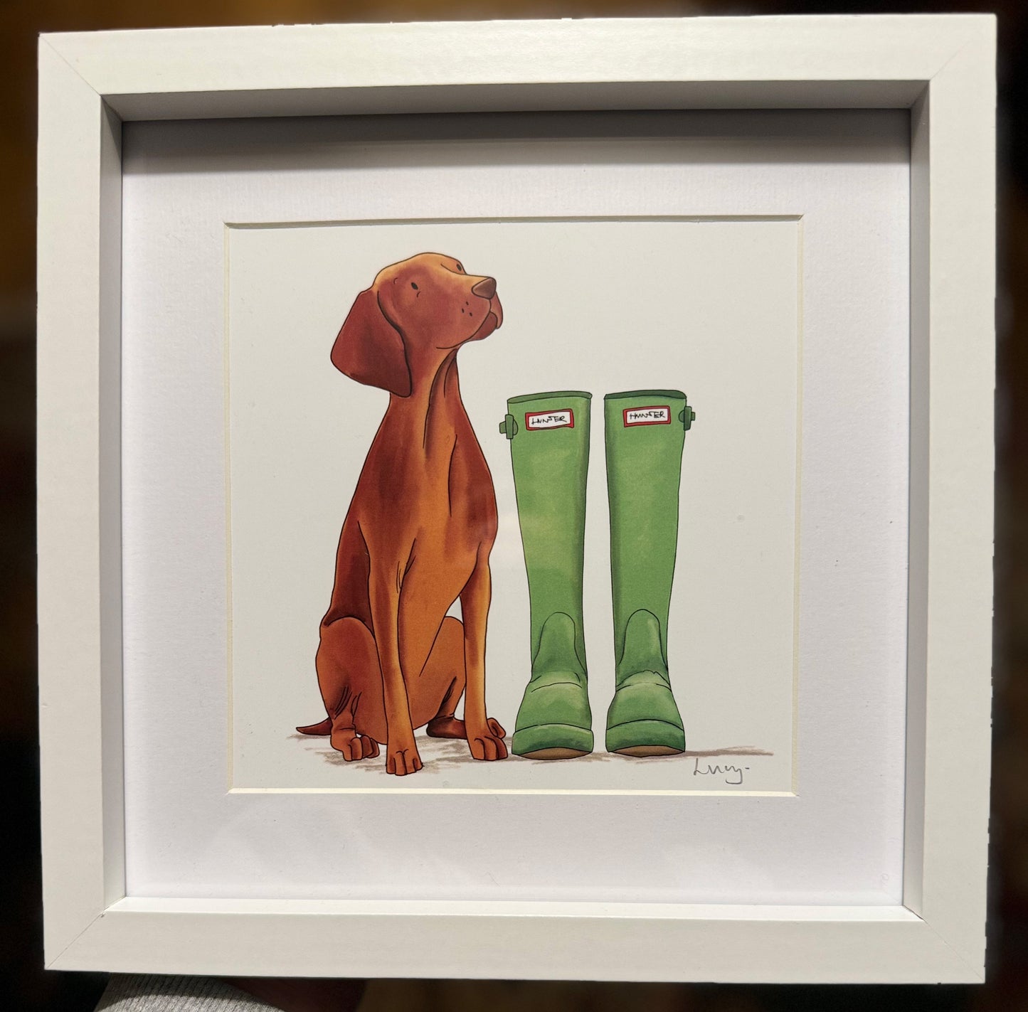 Dogs and Wellies Framed print