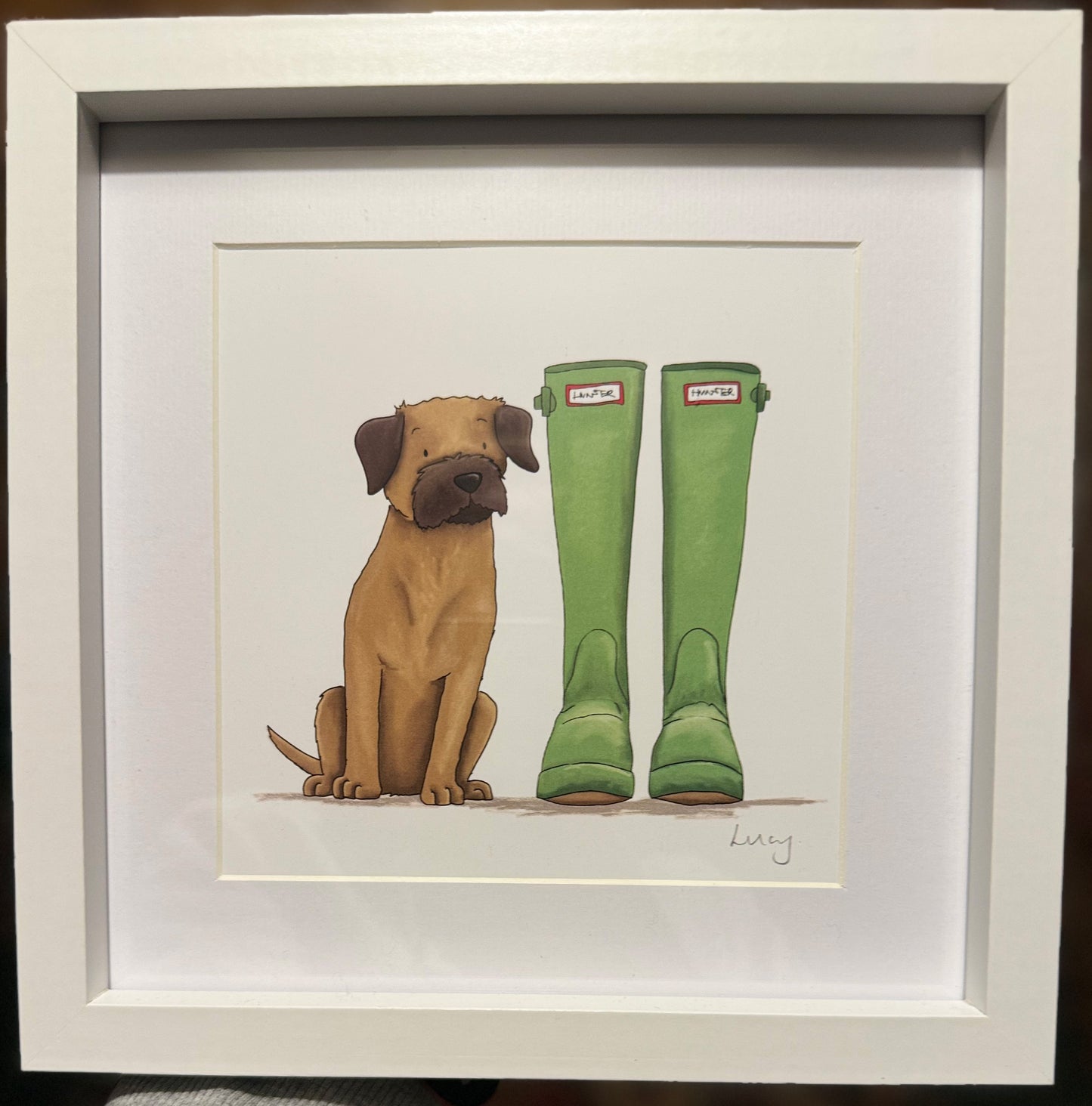 Dogs and Wellies Framed print