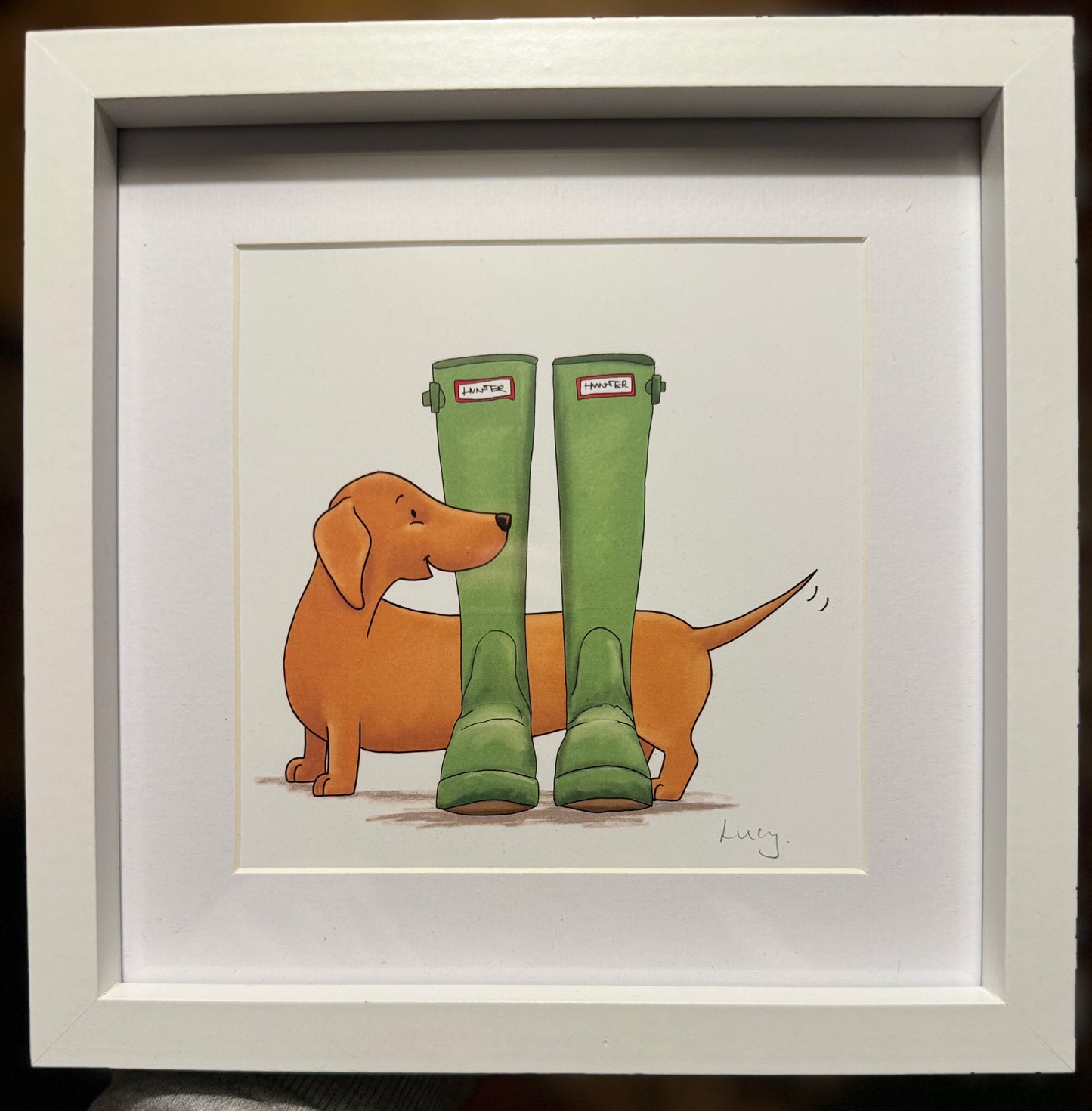 Dogs and Wellies Framed print