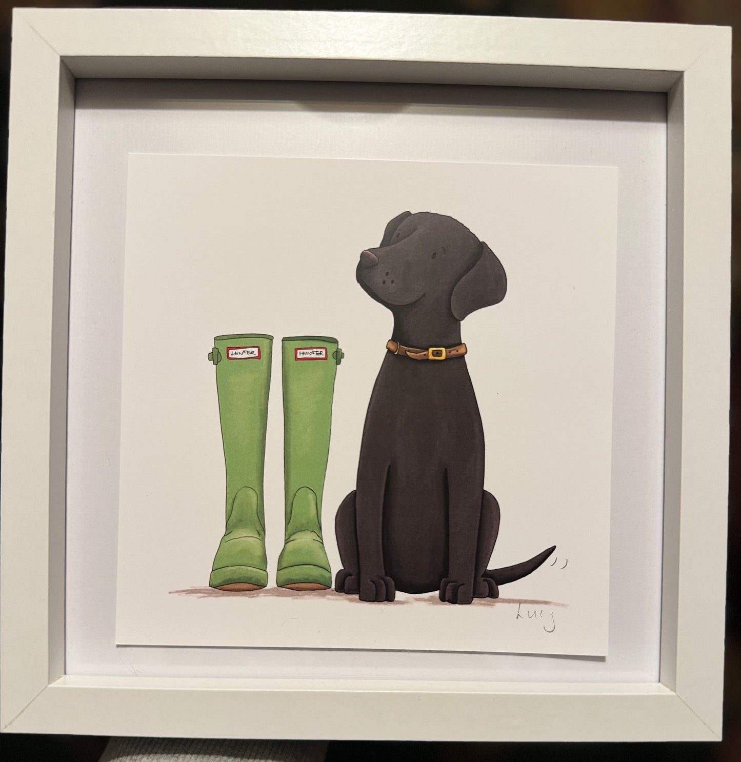 Dogs and Wellies Framed print