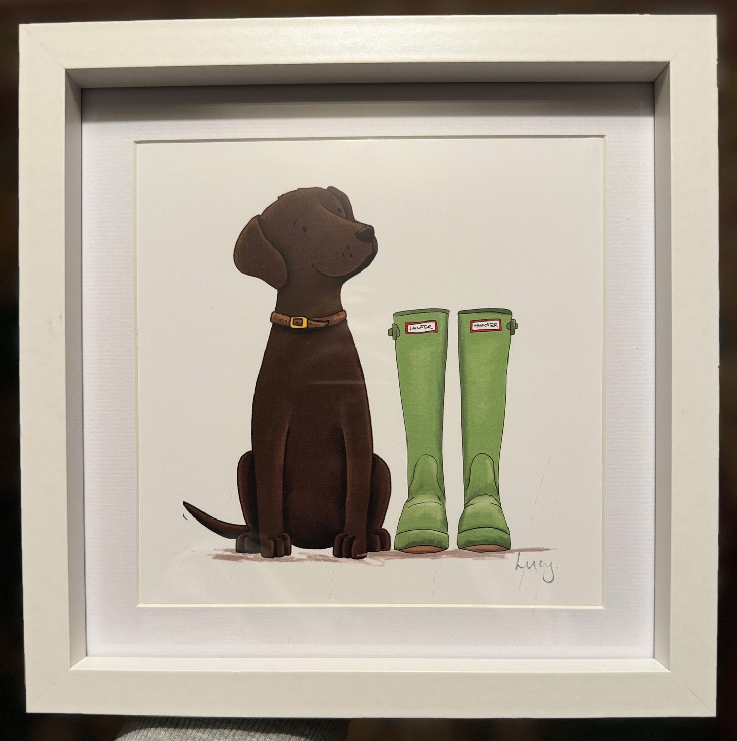 Dogs and Wellies Framed print