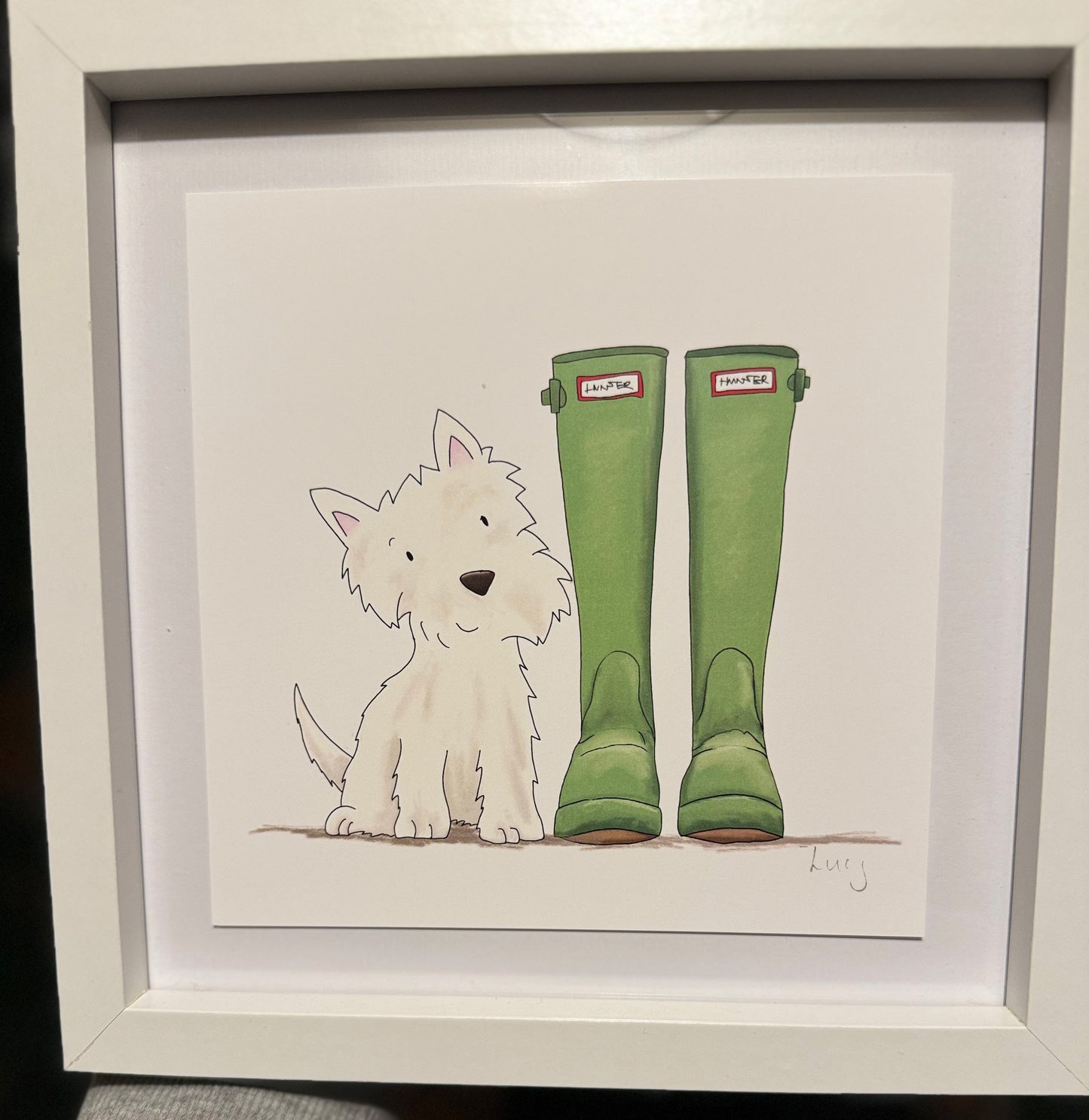 Dogs and Wellies Framed print