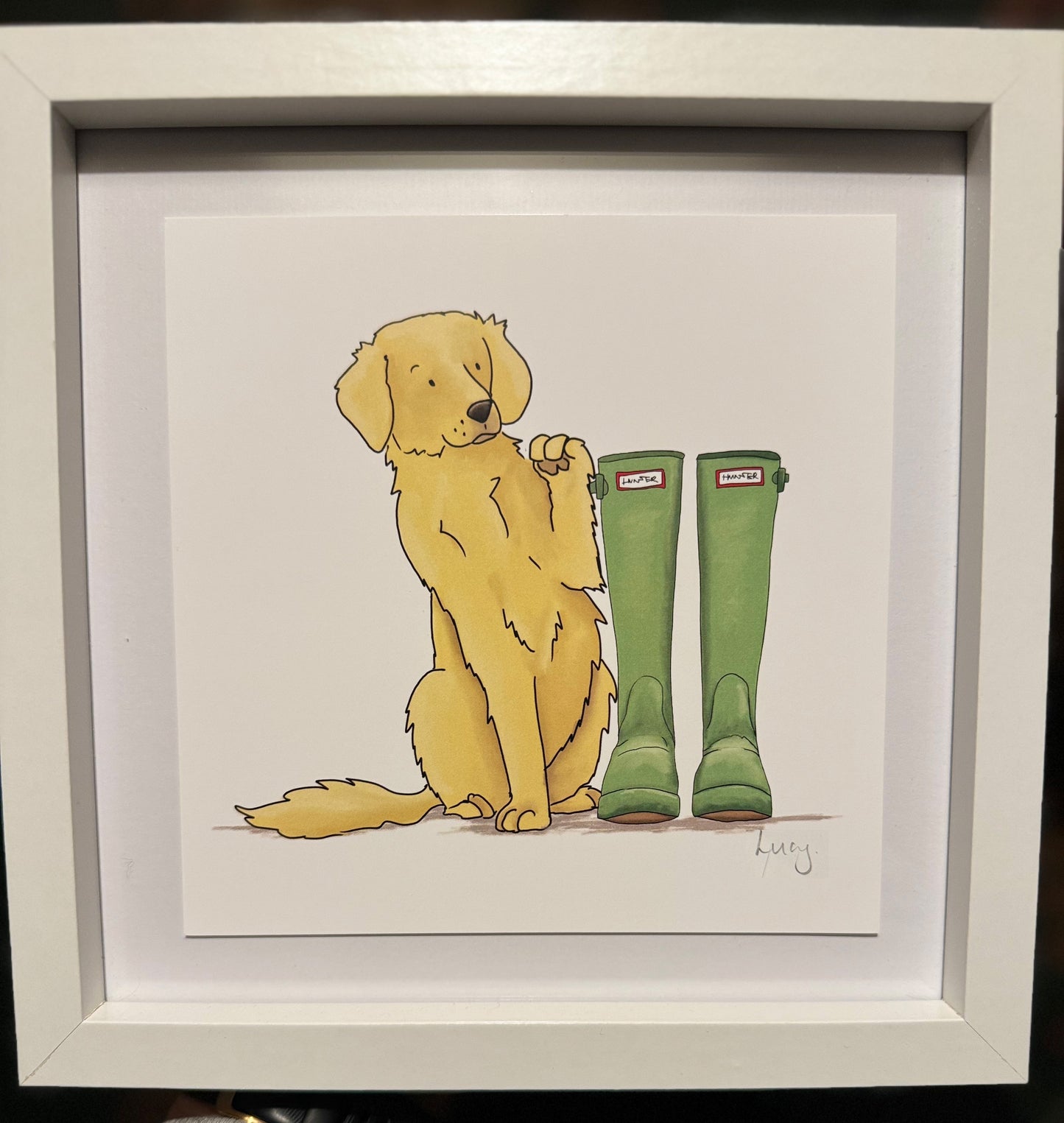 Dogs and Wellies Framed print