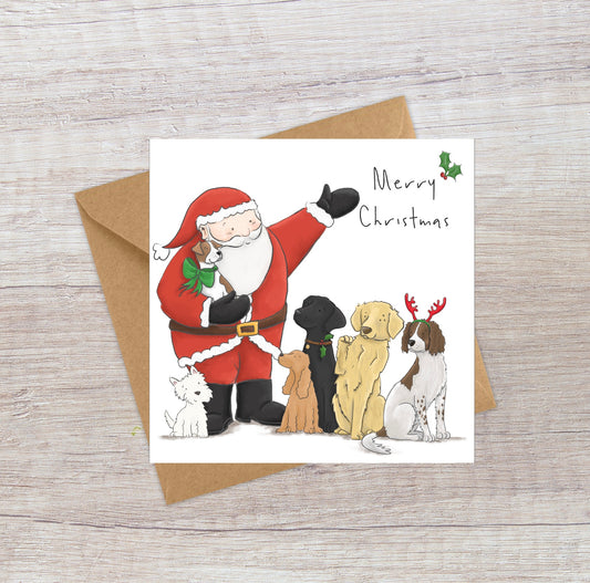 Father Christmas and Dogs Christmas card