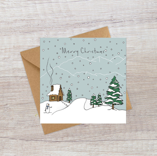 Snowy Mountain Christmas card