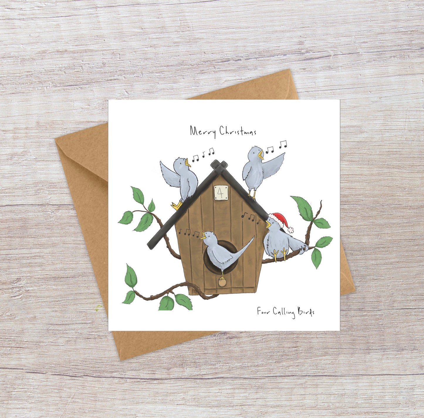 Four Calling Birds - Twelve Days of Christmas card