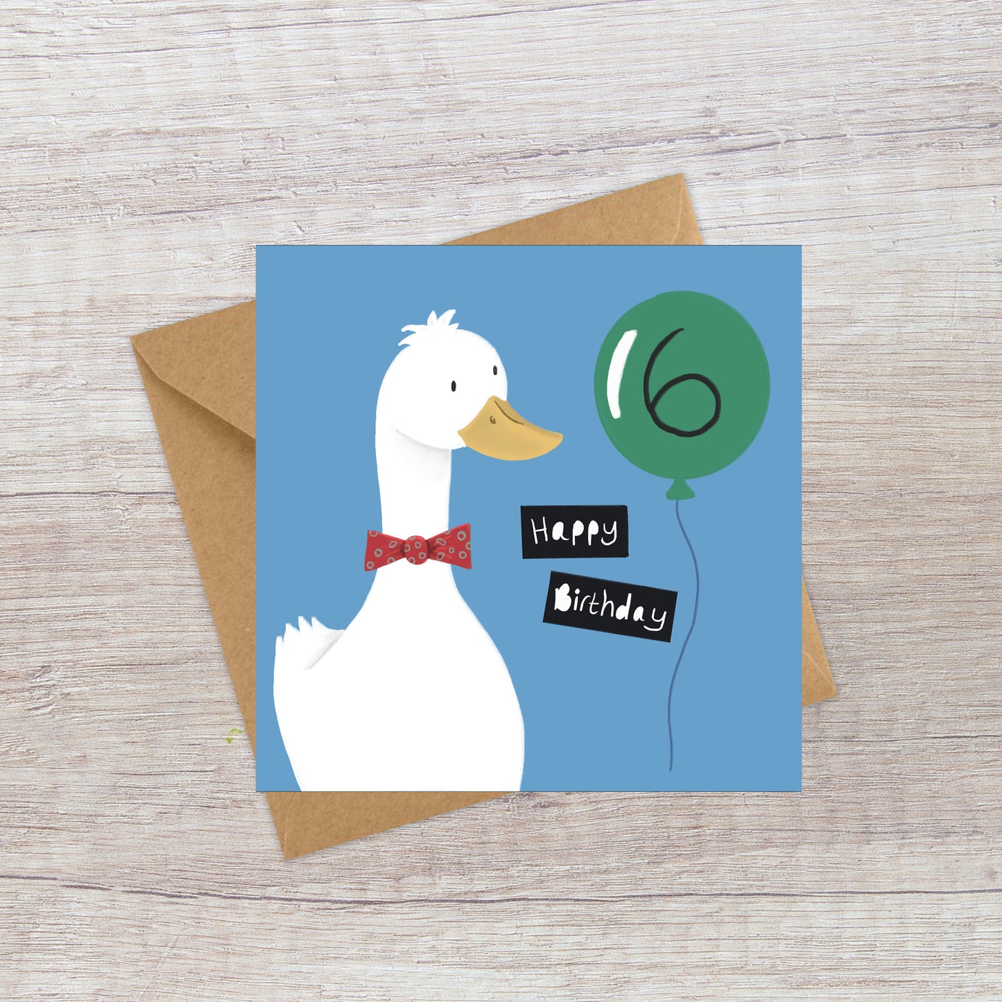 Age 6 Duck Birthday Card