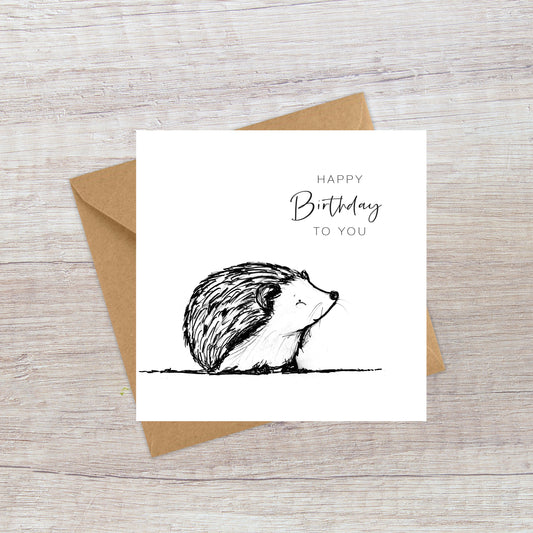 Hedgehog Birthday Card