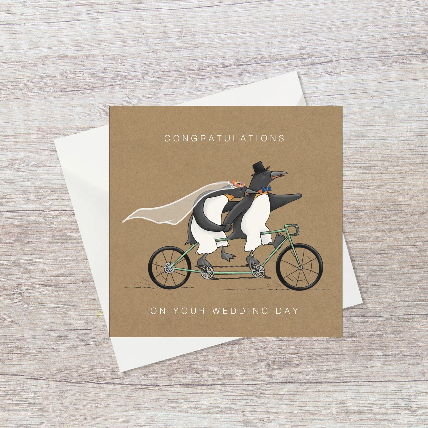 Fun Penguin Wedding Card
