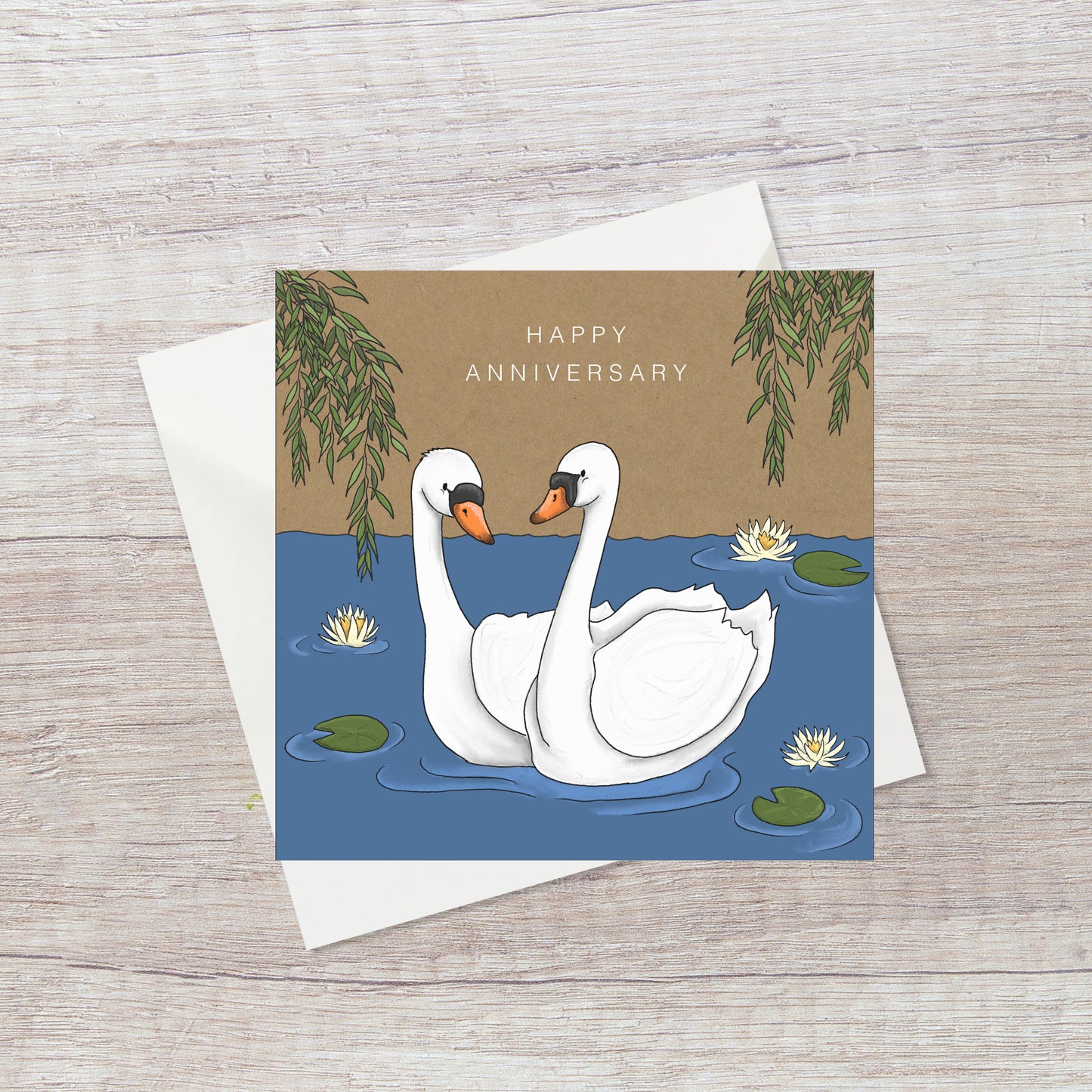 Swans Anniversary Card