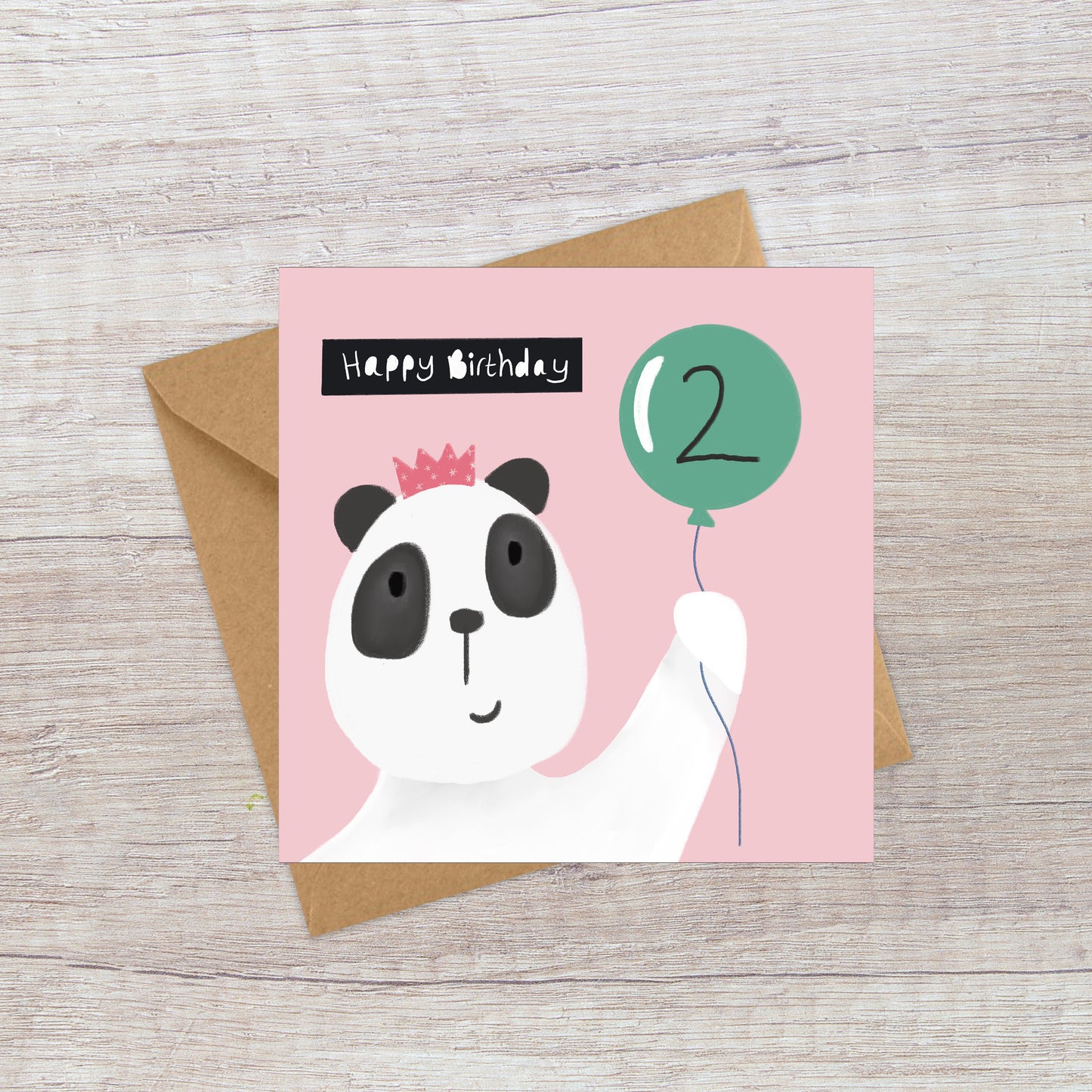 Age 2 Panda Birthday Card