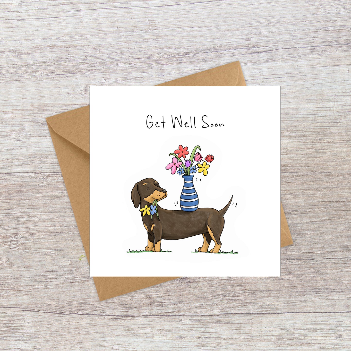 Sausage Dog Get Well Soon Card