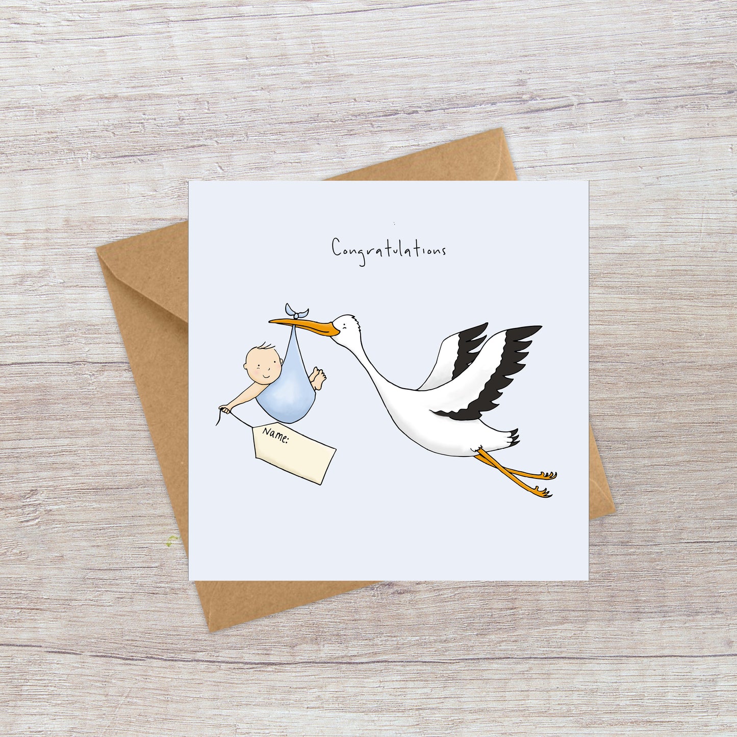 New Baby Boy Card - Personalise it yourself