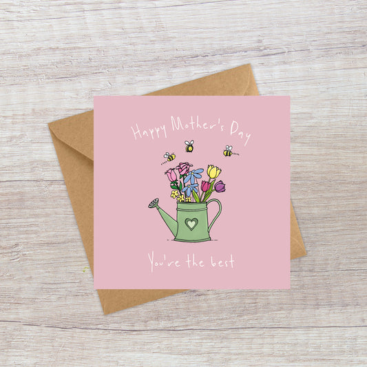 Sweet little watering can Mother's Day card