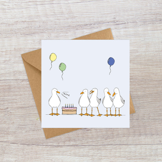 Seagulls in a line