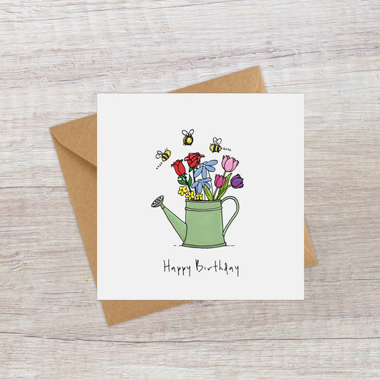 Watering can flowers