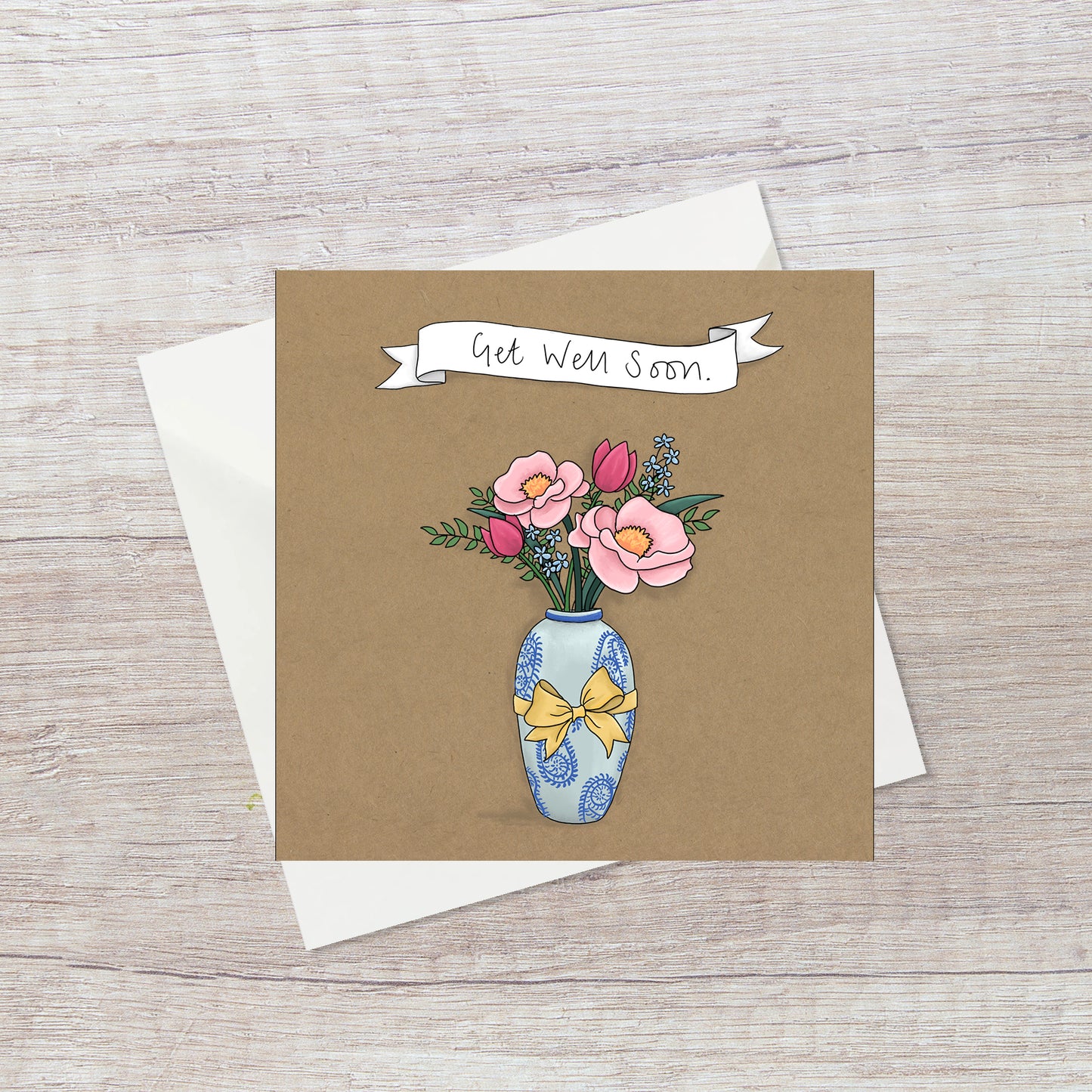 Floral get well soon card