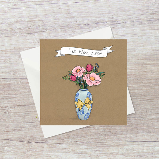 Floral get well soon card