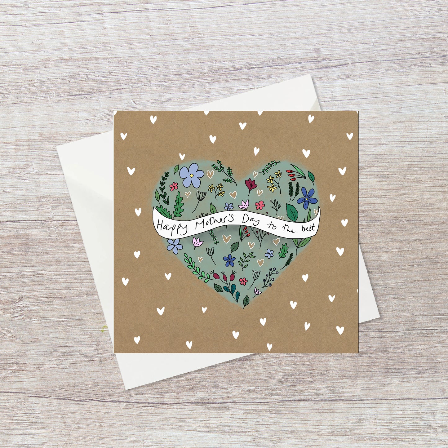 Floral heart Mother's Day Card