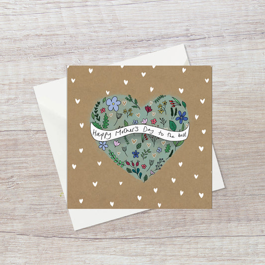 Floral heart Mother's Day Card