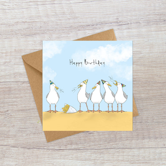 Cheeky Seagulls Birthday card