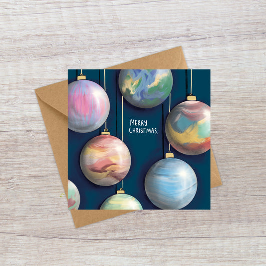 Christmas planets Christmas card