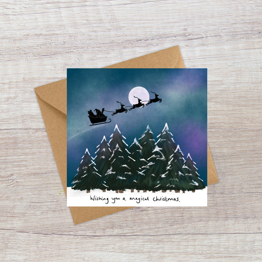 Magical Northern Lights Christmas card