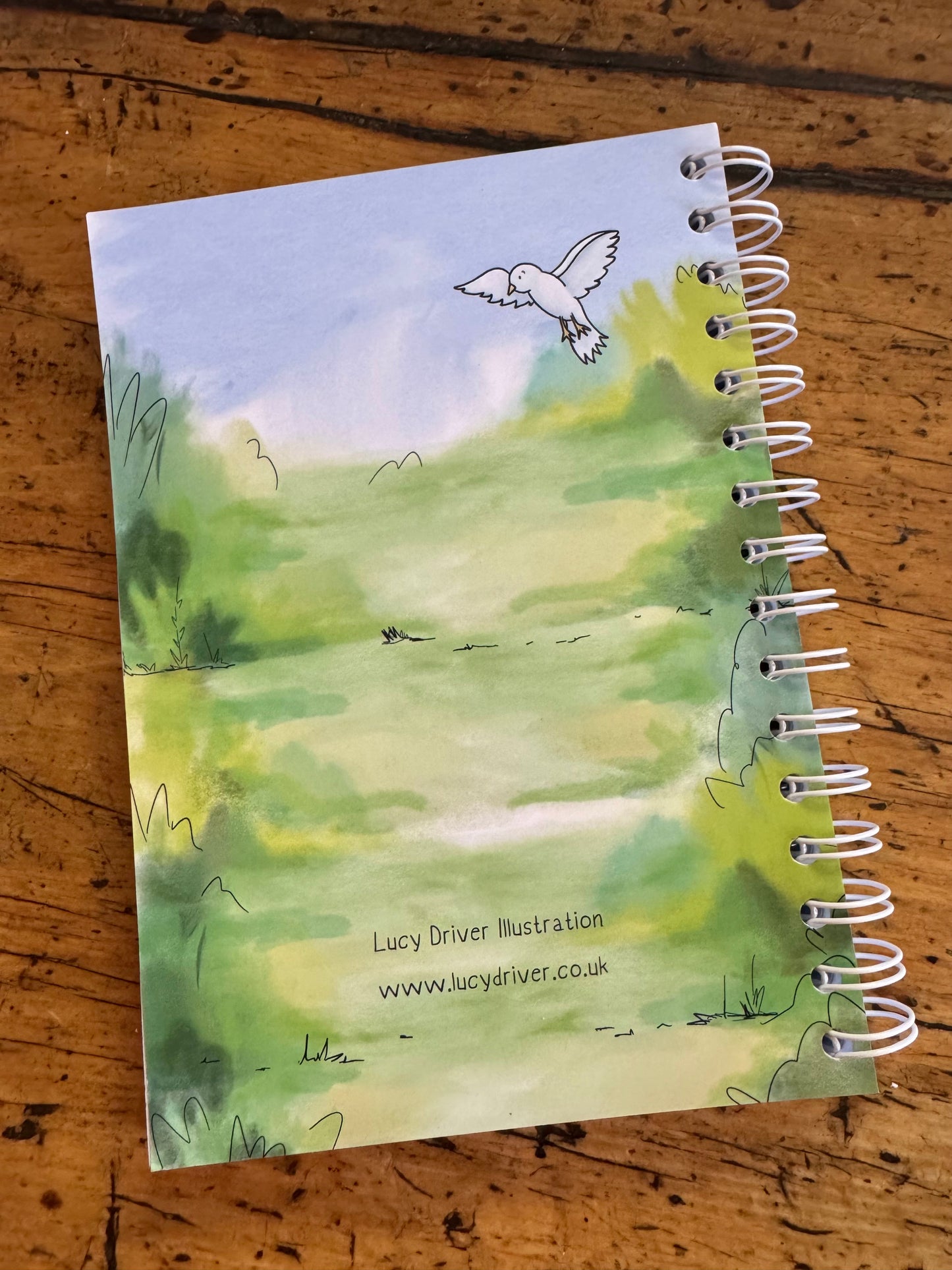 A6 wire bound week to view 2026 diary, featuring lots of characterful illustrations