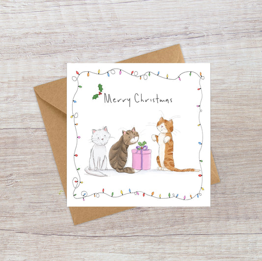 Cats and Presents Christmas card