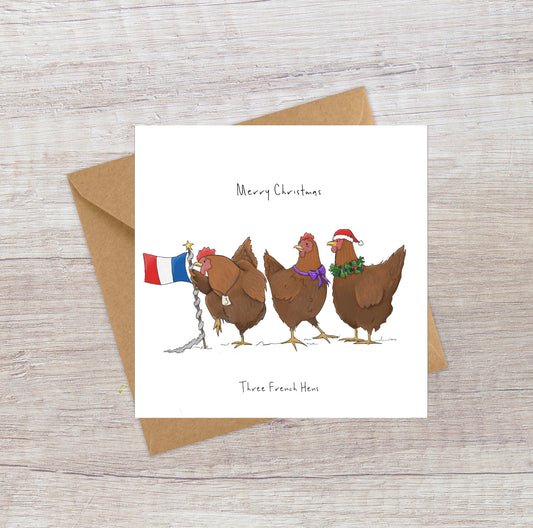 Three French Hens - Twelve Days of Christmas card