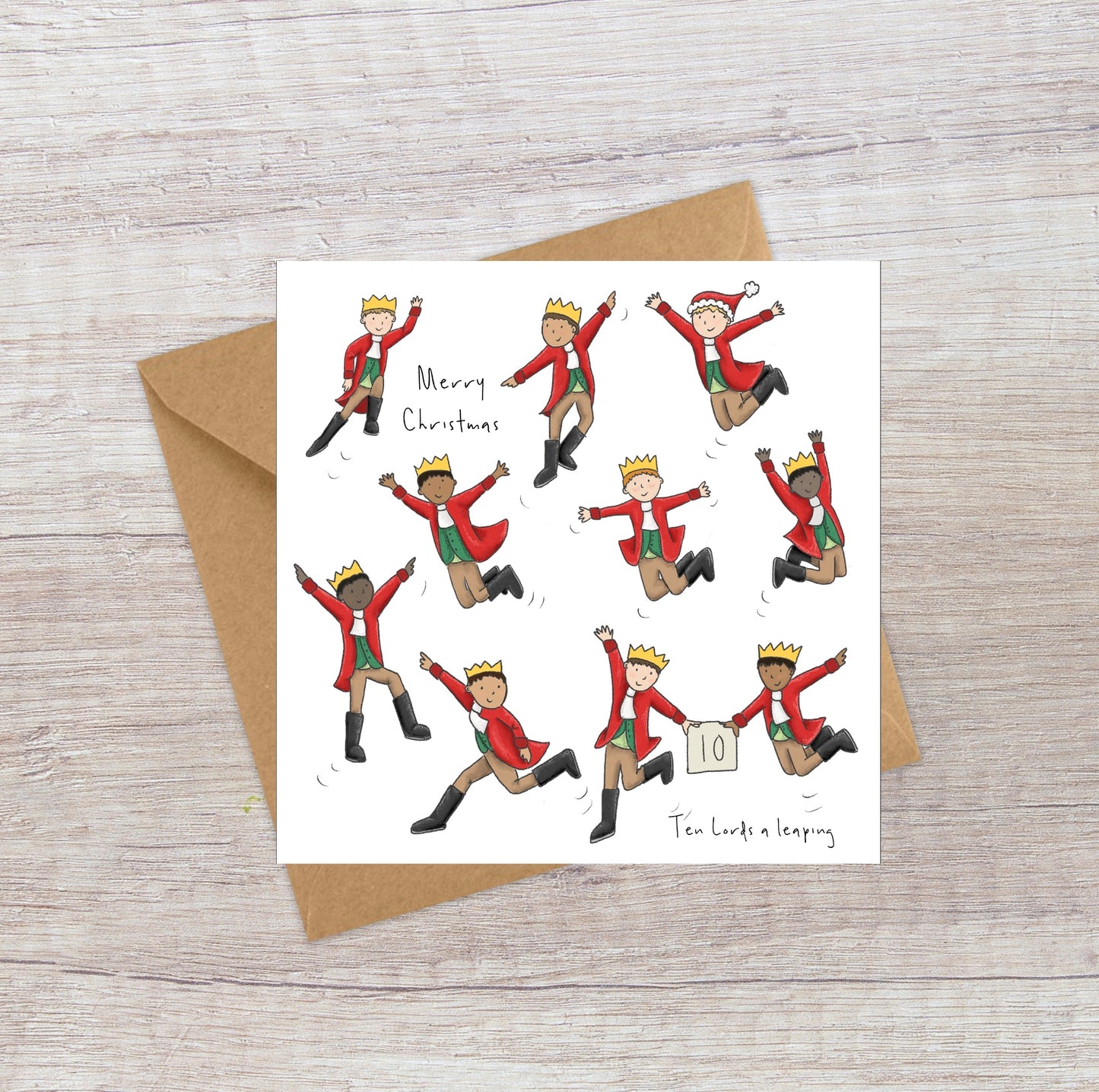 Ten Lords a Leaping - Twelve Days of Christmas card