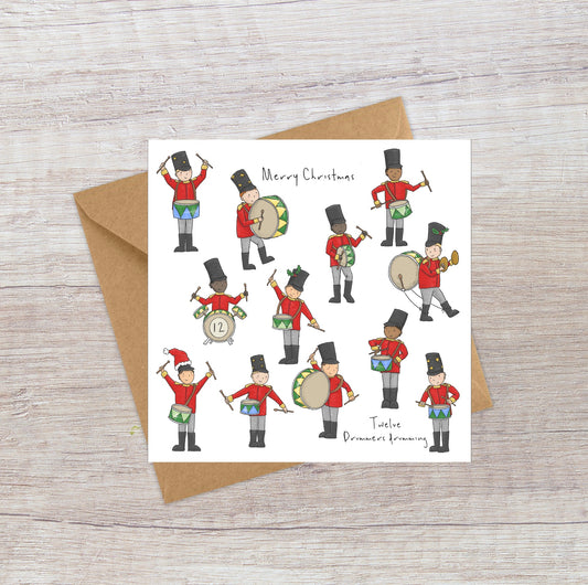 Twelve Drummers Drumming - Twelve Days of Christmas card