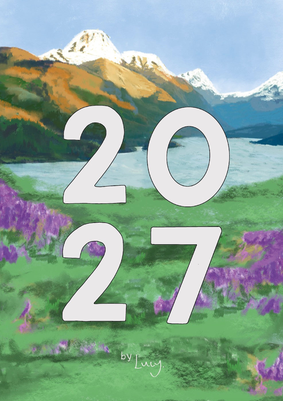 PRE ORDER - A5 wire bound week to view 2027 diary, featuring lots of characterful illustrations inspired from visits to the Isle of Bute