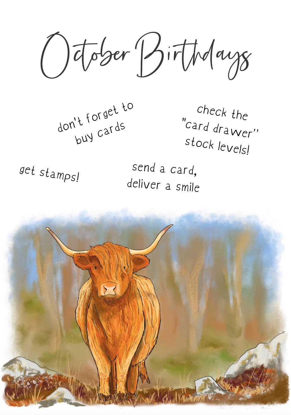 PRE ORDER - A5 wire bound week to view 2027 diary, featuring lots of characterful illustrations inspired from visits to the Isle of Bute