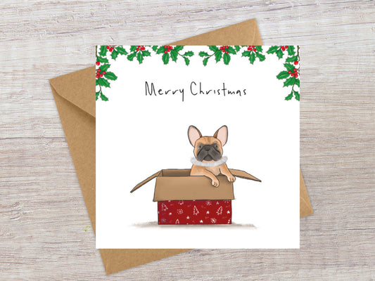 Sweet little Christmas Frenchie Christmas card
