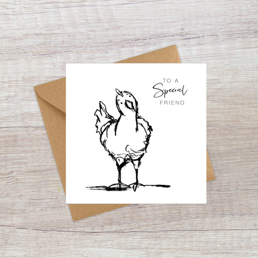 Special Friend Quirky Hen Card