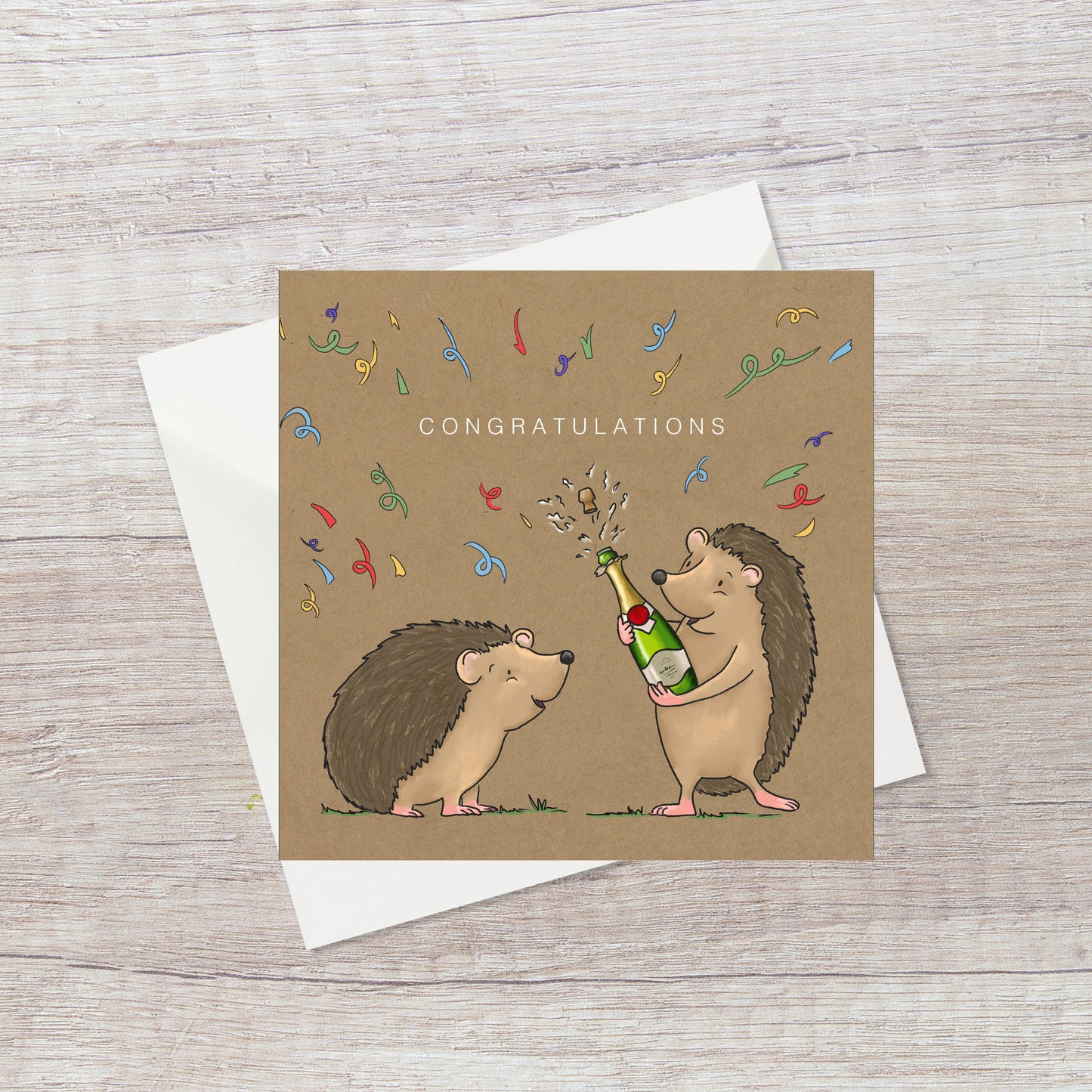 Happy Hedgehogs Congratulations Card