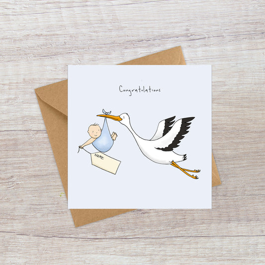 New Baby Boy Card - Personalise it yourself